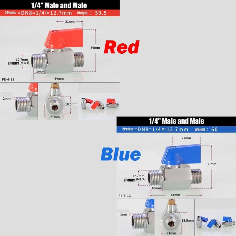 1PCS Brass Mini Ball Valve 1/8" 1/4" 3/8" 1/2" Male-Male/Female-Male/Female-Female Air Compressor Water Gas Oil Shut Off Valve