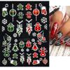 5D Embossed Christmas Nail Art Stickers New Year Red Santa Claus Tree Penguins Snowman Winter Sliders Girl Manicure Decals NK-1*