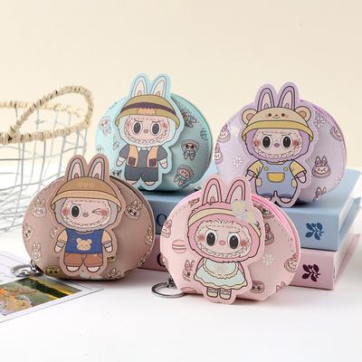 New Cute and Fashionable Labubu Wallet Keychain Cartoon Doll Keybag Earphone Storage Bag 5452 KTY