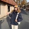 Large Fur Hooded Cotton-padded Coat Loose Winter Jacket