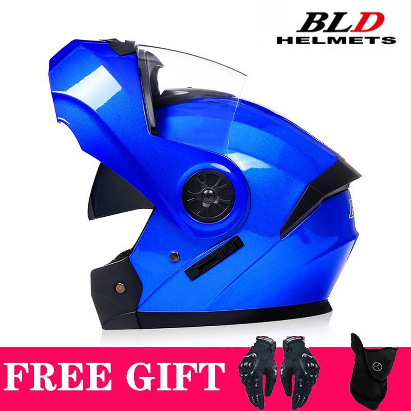 

BLD Electric Bicycle Helmet Motorcycle Full Double Lens Exposed Universal Riding All Seasons M(57-58)