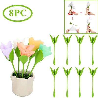 ADM 8PCS Plastic Flower Buds Serviette Holder Napkin Holders Table Arrangements