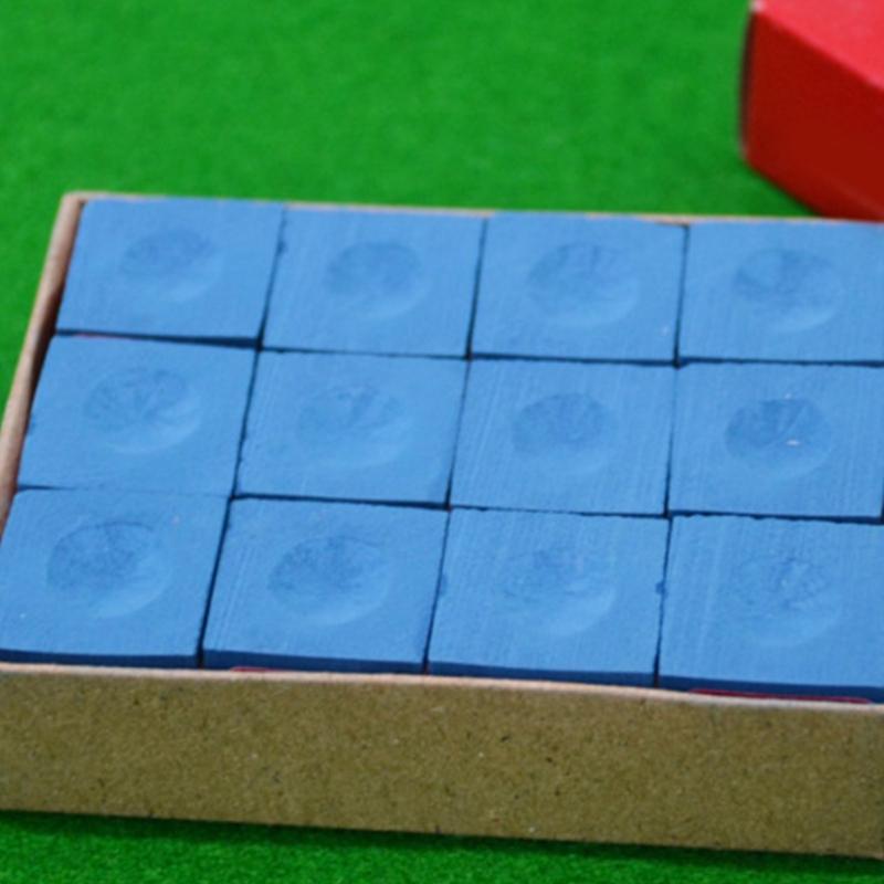 12Pcs Snooker Billiard Chalk Pool Cue Tip Square Powder Billiard Cue Tip Chalk Indoor Sport Snooker Accessories