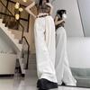 Womens White High-Waisted Wide-Leg Straight Cut Denim Pants Loose Fit Casual Trousers Collection