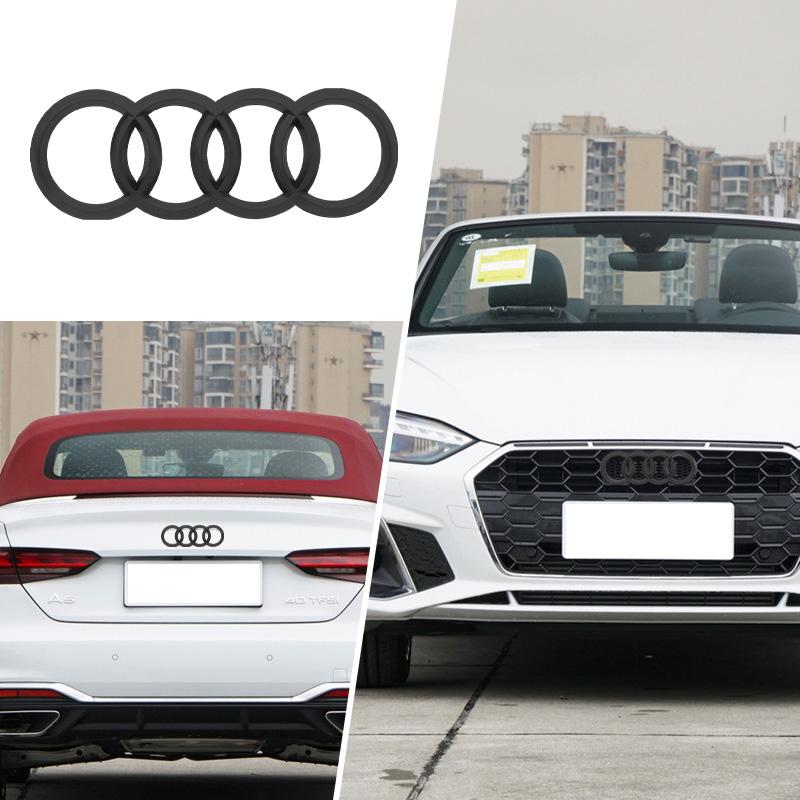 Car 4 Ring LOGO Hood Front Bonnet Grill Rear Trunk Emblem Logo Badge Sticker Decal For Audi A3 A4 B5 B6 A3 8P 8V 8L A5 A6 C6 C5