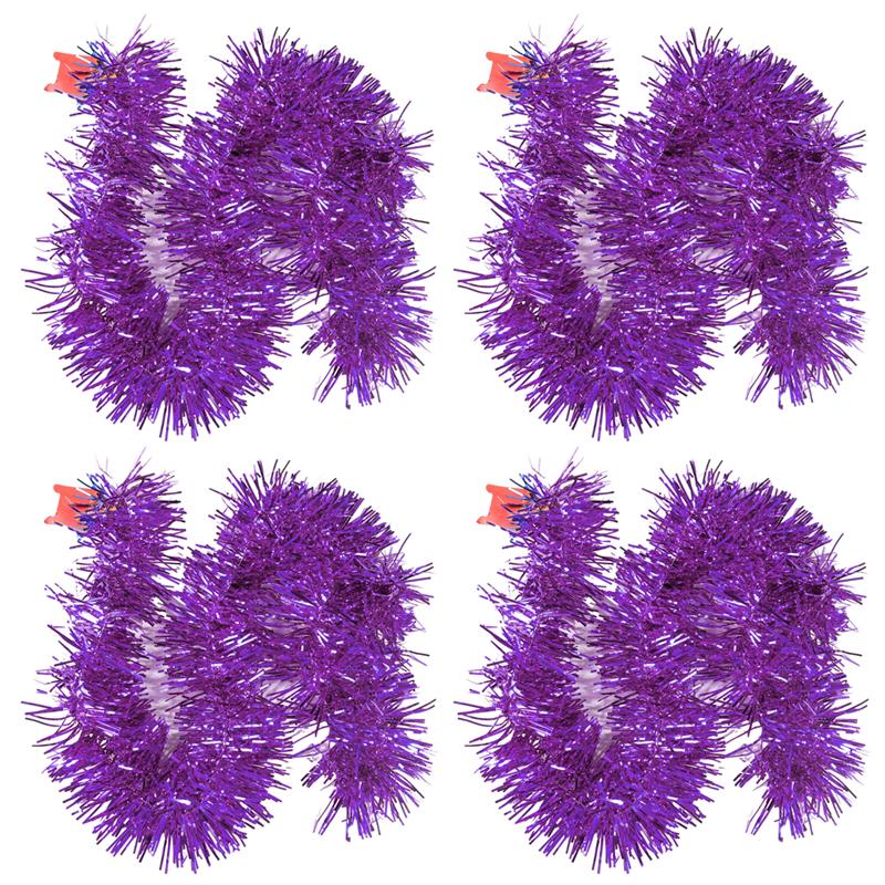 60/1.5M Christmas Tinsel Garland Twist Foil Tinsel Garland Xmas Hanging Decoration Home New Year Birthday Decorative Supplies