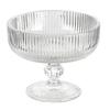 6x Grooved Glass Cups On a Stand for Ice Cream Desserts 270ml