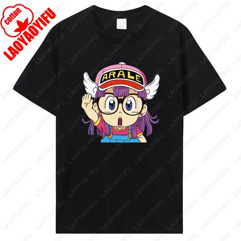 Arale Printing T Shirt Funny Man Women Cotton Tshirt Anime Print  Manga Clothing Vintage Fashion Streetwear Kawaii Casual Wear