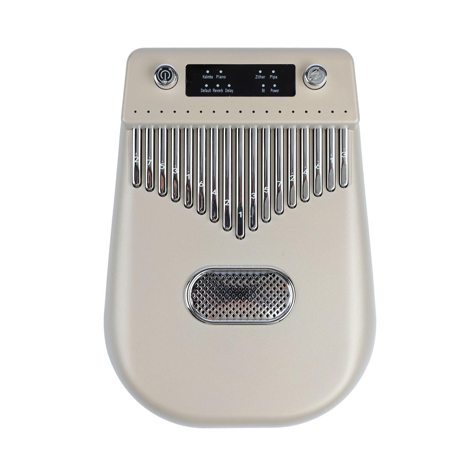 

17 клавиш Электронная умная калимба пианино для большого пальца Портативный музыкальный инструмент с нотами для детей, взрослых, начинающих Золото золотой