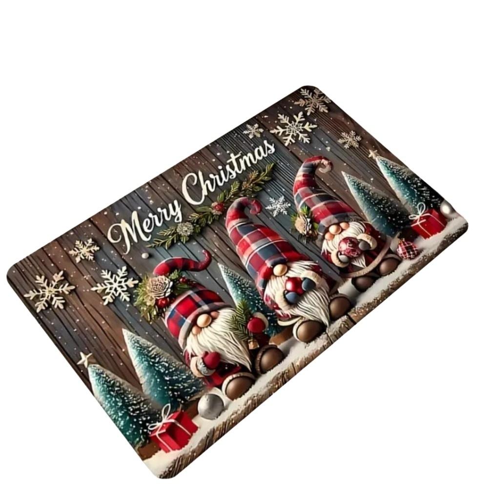 Quick Dry Xmas Non-slip Area Bath Rug Square Toilet Entrance Mud Mat Christmas Decorations