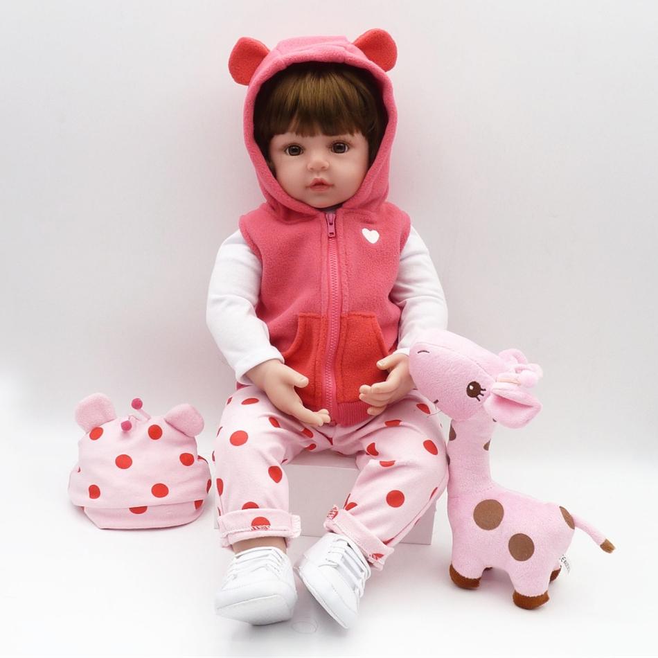 

NPK 47см Bebe Doll Reborn Toddler Soft Silicone Reborn Baby Dolls М яке тіло Реалістична лялька для подарунків для дівчинки