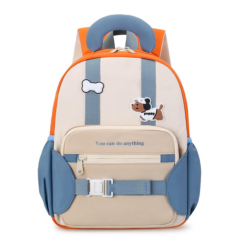 Детский школьный рюкзак Мультяшный Colorblock Большой вместимости Рюкзак для мальчиков и девочек Детский сад Школьный рюкзак оранжевый