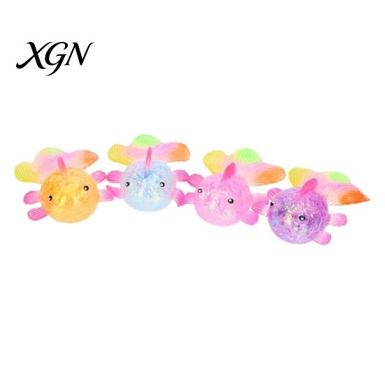 Sensory Ball Toy Clear Goldfish Squeeze Stress Relief Glitter Multicolor Tail Fish Gadget Sugar Soft Decompression Fidget Relaxation