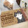Cartoon Cat Floor Mat Entrance Entrance Crystal Velvet Dirt-resistant and Wear-resistant Foot Mat Floor Mat