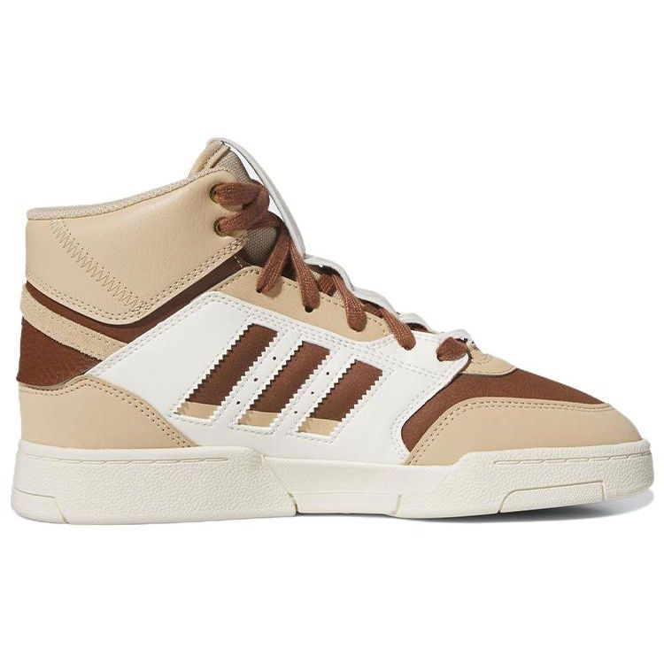 Adidas Originals Drop Step XL Comfortable Versatile Non-Slip Wear-Resistant High-Top Skate Shoes Women Sneakers Brown White IF2686