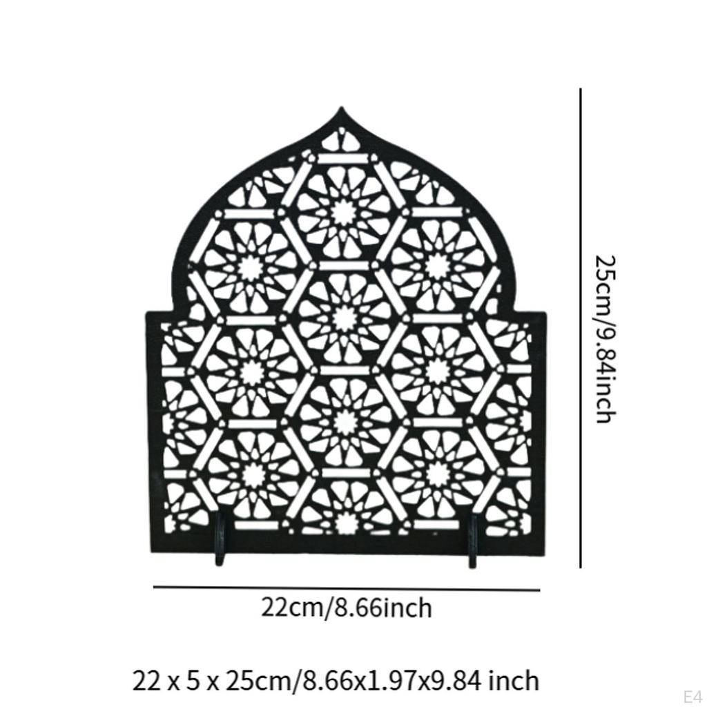 Wood Ramadan Decoration Shelf Figurine Islamic Eid Mubarak Kareem Table Sign