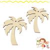 32 Pack Wood Palm Tree Cutouts Unfinished Wooden Coconut Palm Tree Hanging Ornaments DIY Flower Craft Gift Tags for Home Party Decoration Craft