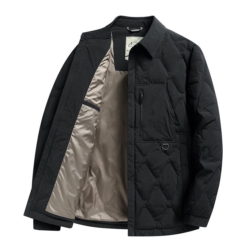 Men's Lightweight Lapel Duck Down Quilted Jacket