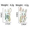 Personalized Cartoon Rabbit Fork Brooch - Cute Animal Metal Badge for Clothing Accessories