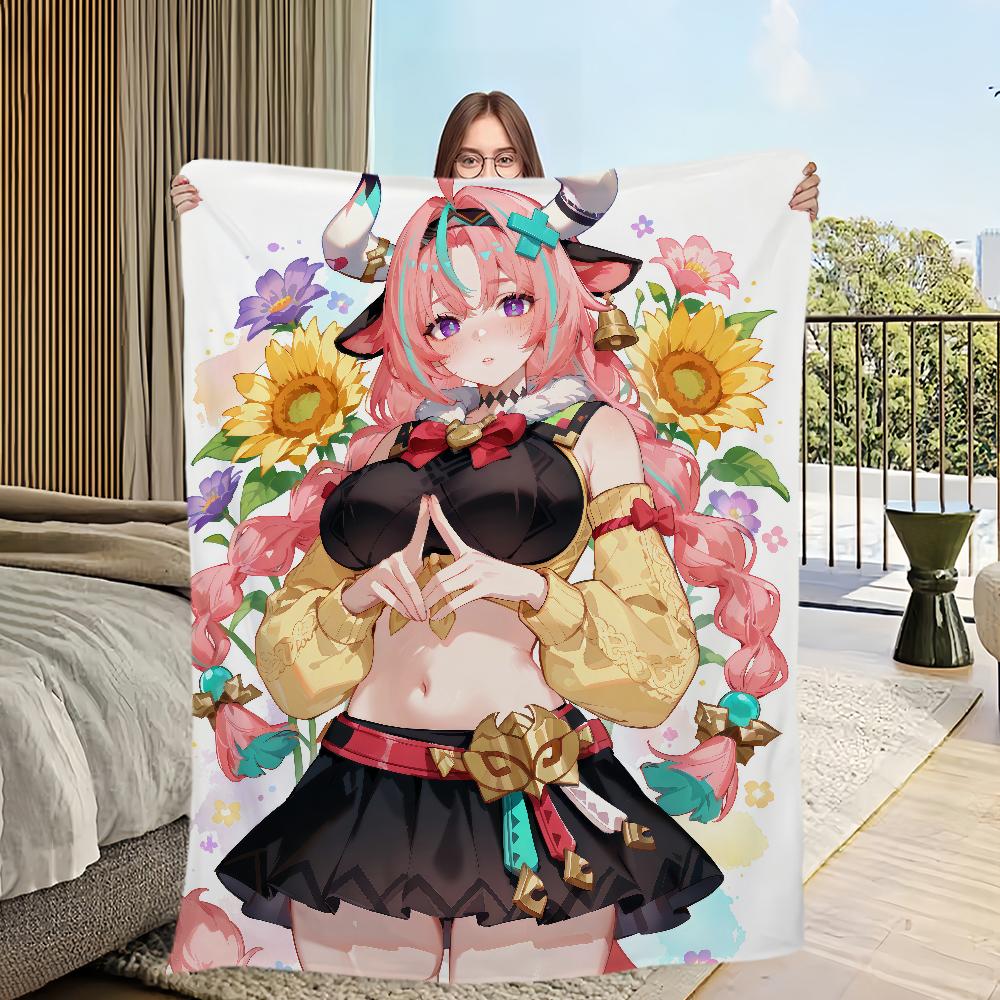 warm comfort soft Varesa plush blanket for sofa living room office NEW bedroom travel Genshin Impact gift single-sided printed