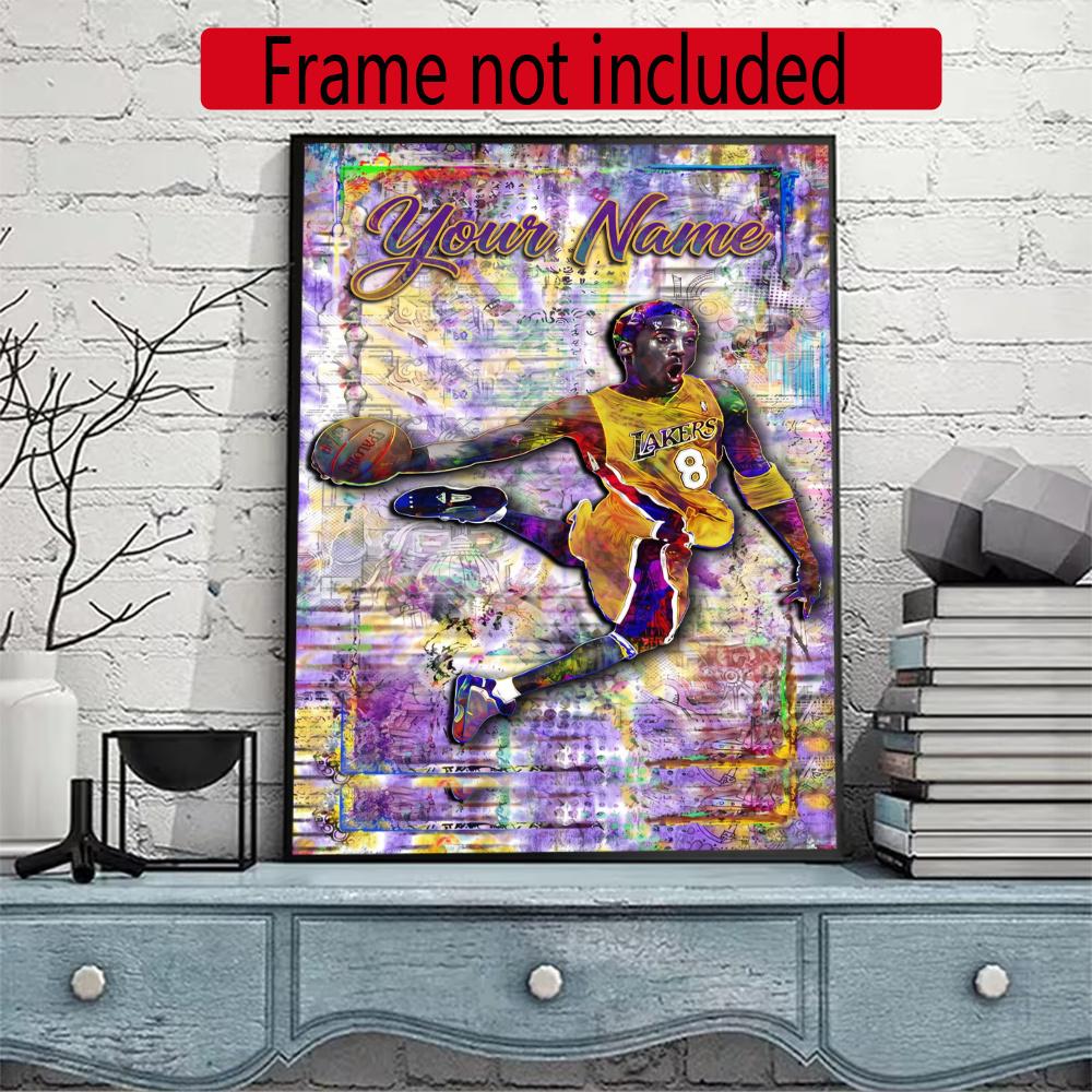 Kobe Personalized Name Round Diamond Painting Kit Diamond Embroidery Painting Rhinestones Mosaic Frameless Handwork Decoration Arts