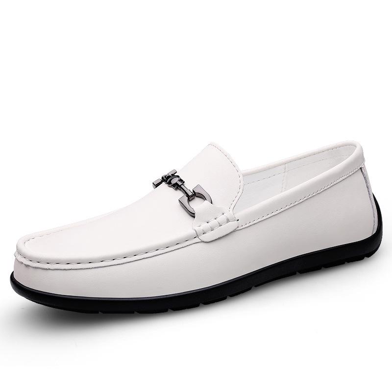 Men s Leather Slip-On Loafers - Summer Casual Driving Shoes 39