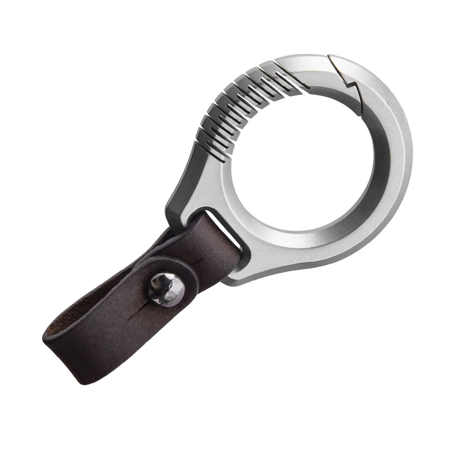Titaniums Rings Carabiner Keyring AntiLost Quick Releases Key Rings Round Carabiner Clip Waist Hanging Keychain Buckles серый