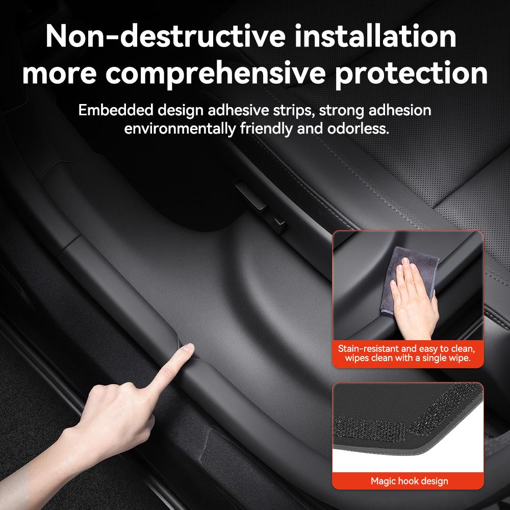 YZ For Tesla Model YL 2026 TPE Front Rear Door Sill A-B-pillar Protector Threshold Strip Anti-kick Guard Panel Waterproof Pad