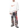 Nike Swoosh Front Brand Logo Print Crew Neck Pullover Long Sleeve Sweatshirt Men Tops White DO8891-030