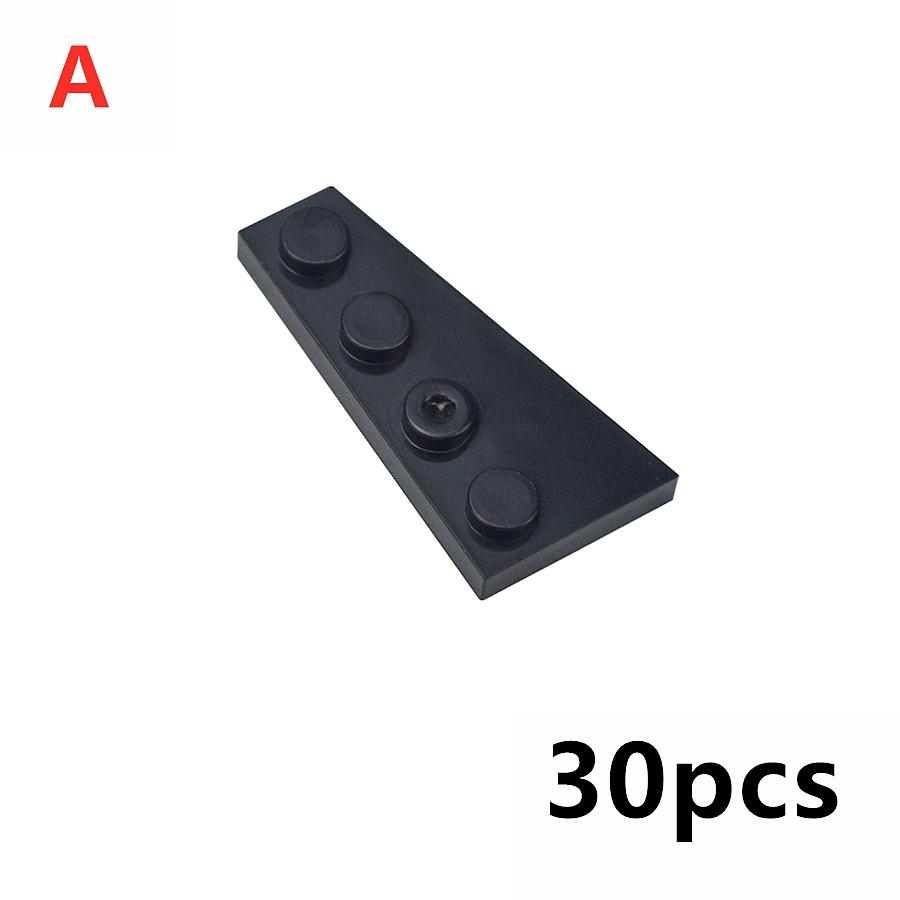 30Pcs MOC Wing Shape Wedge Plate 4 x 2 Left Right Building Blocks Puzzle Particle Bricks Toy Kid Gifts Compatible 41770 41769