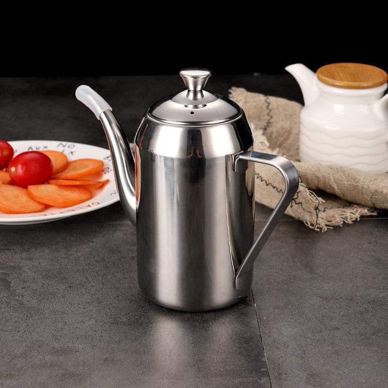 304 Stainless Steel Oil Dispenser Large Capacity Olive Oil Bottle for Kitchen Drip Free Sauce Bottle for Kitchen Cooking