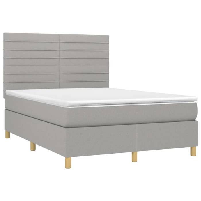 VidaXL Sommier à Lattes de Lit avec Matelas et LED, Lit Rembourré, Lit Double, Lit Adulte de Chambre à Coucher Intérieur, 3135517