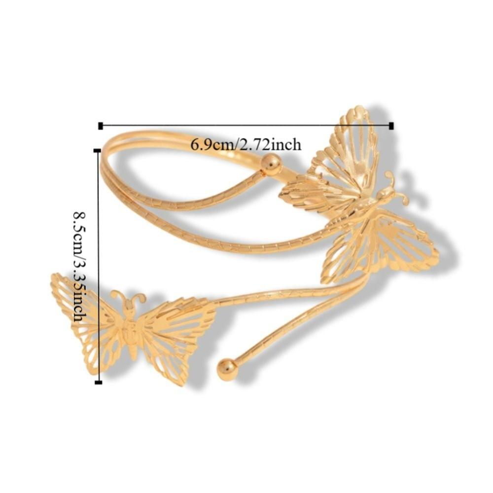 Adjustable Women Arm Bracelet Elegant Armlet Jewelry Trendy Metal Open Cuff Bangle  Summer