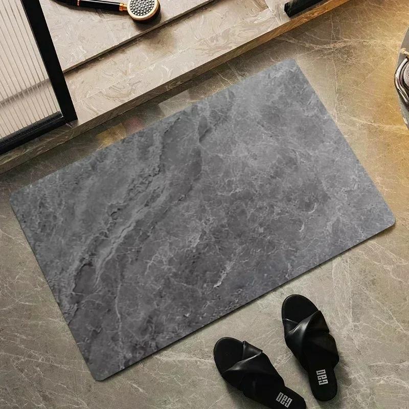 Diatomite Mat Super Absorbent Bathroom Mat Non-slip Bath Rug Shower Room Entrance Doormat Toilet Foot Mat Bathroom Carpet Decor