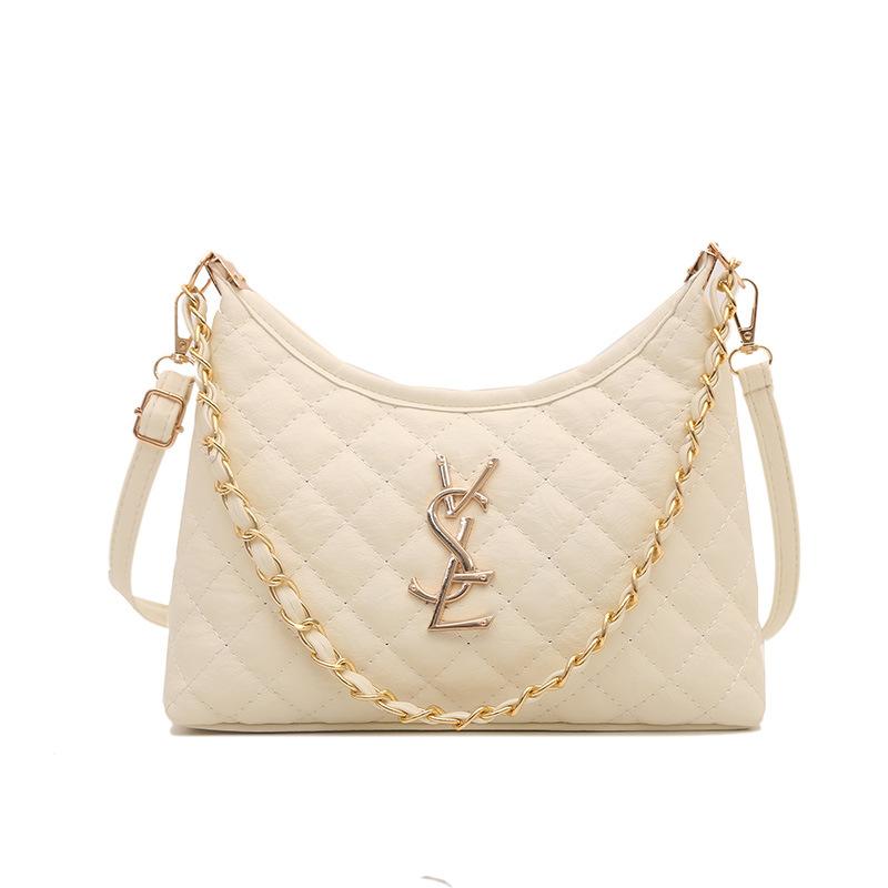 Borsa a tracolla sotto il braccio a catena rombica stile Xiaoxiangfeng da donna, nuova, versatile per la primavera e l'estate, borsa a spalla alla moda per pendolari