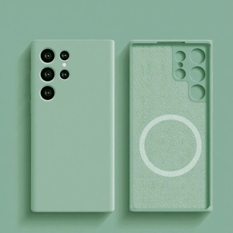 Liquid Silicone Magnetic Case For Magsafe For Samsung Galaxy S25 S24 S23 Ultra Plus Wireless Charging Back Cover Acssories