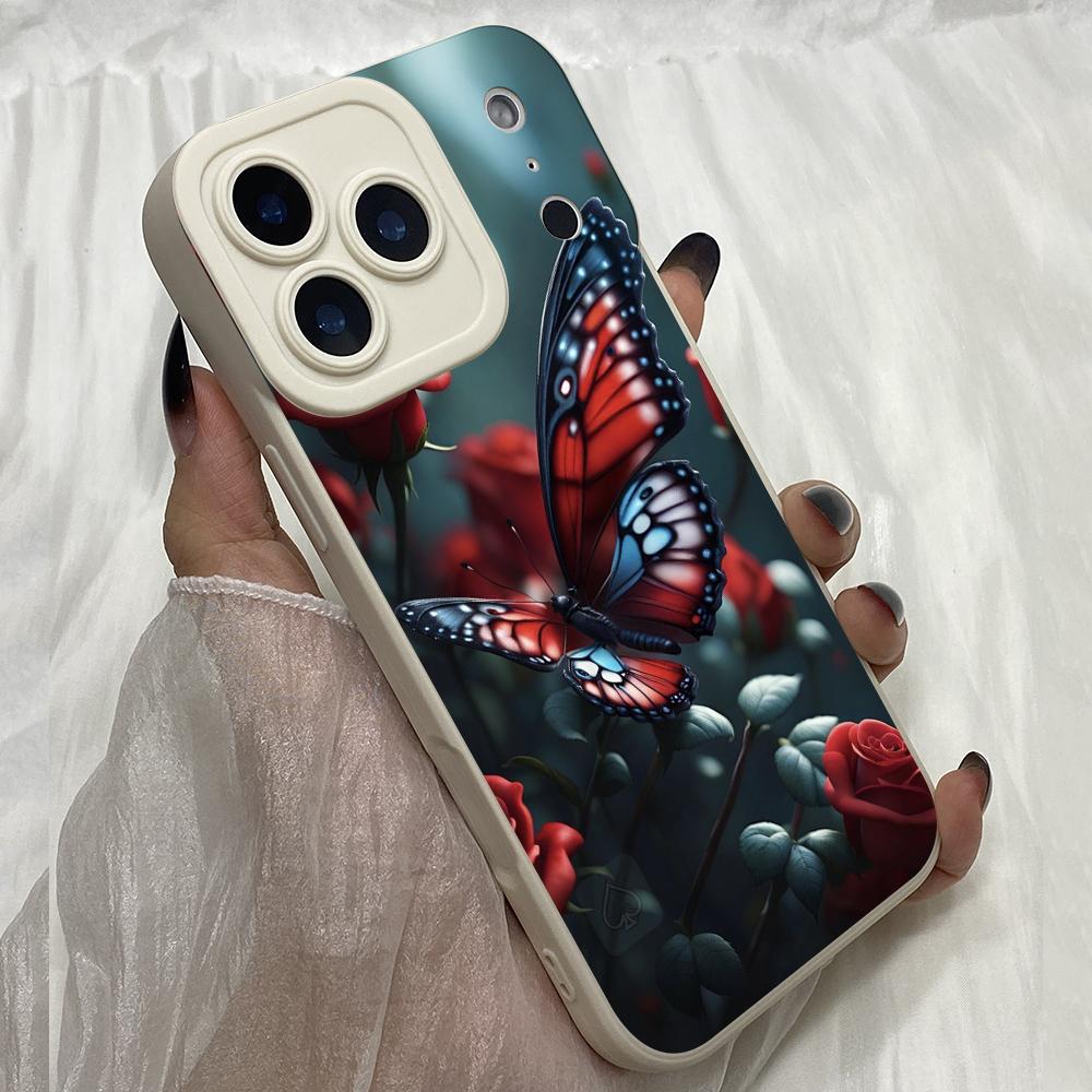M305 Butterfly Flower Design Angel Eyes Soft Phone Cases for iPhone Samsung Galaxy Xiaomi Rdemi Huawei Honor Infinix Realme OPPO All Model TPU Case