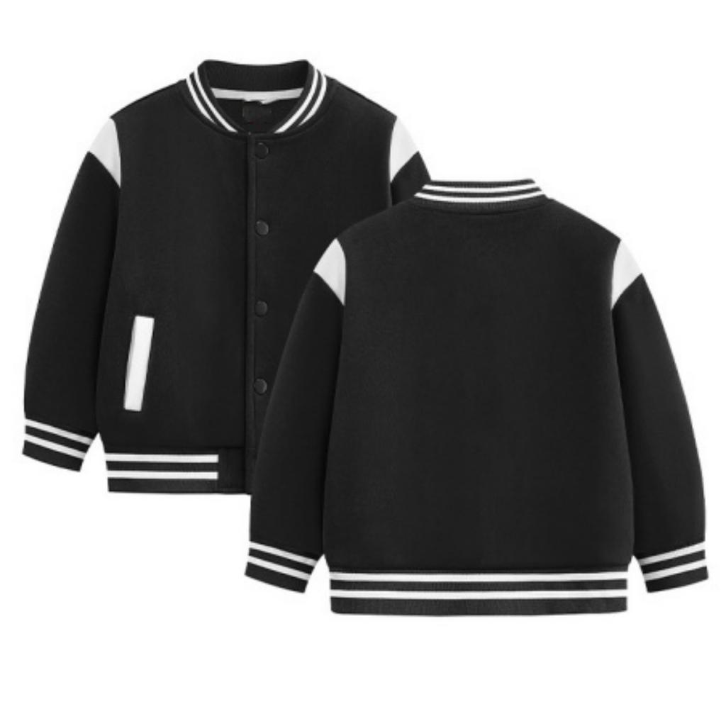 Kids Boys Girls Baseball Jacket Cardigan, Color Button Down Casual Outerwear for Spring and Fall