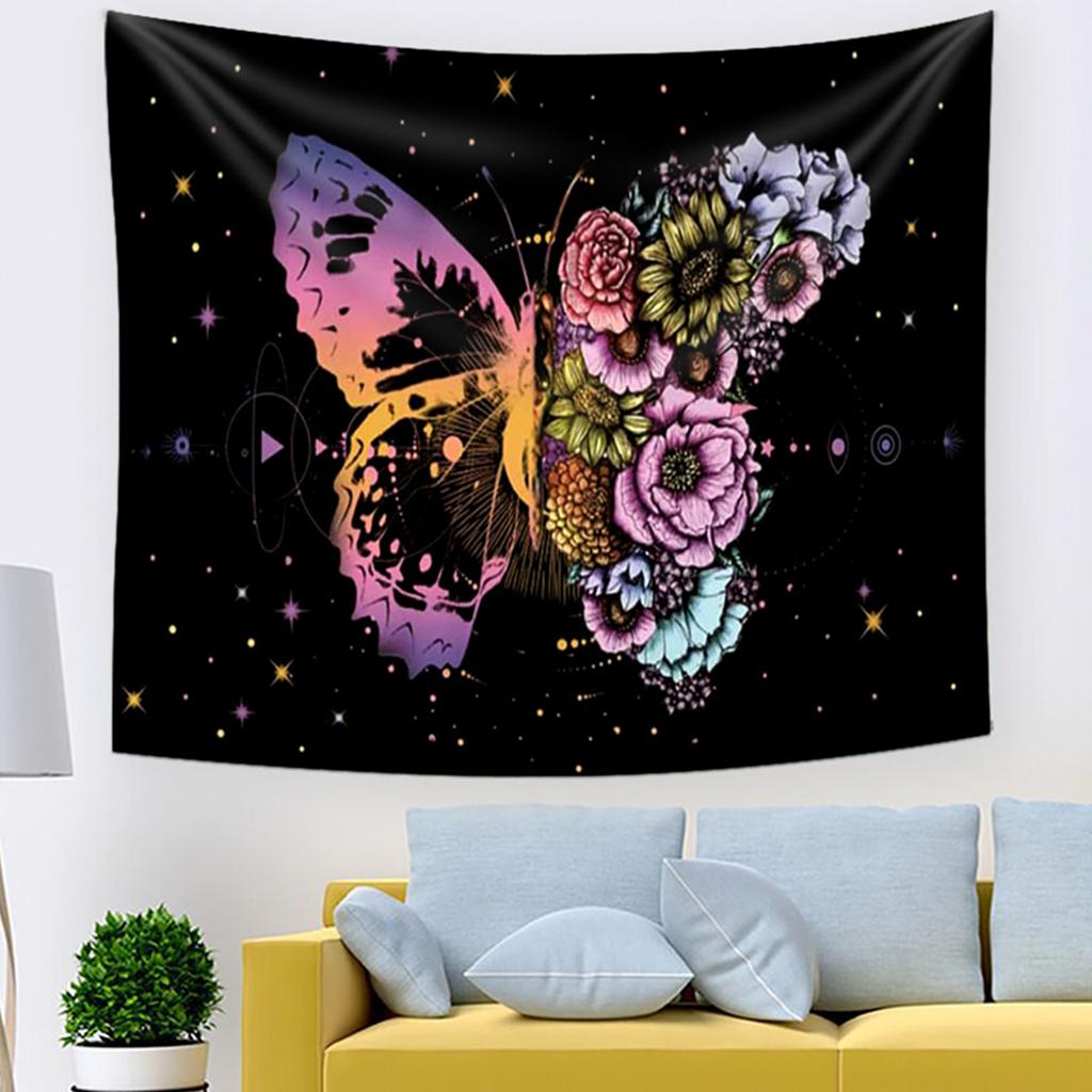 Butterfly Flower Wall Tapestry Wall Hanging For Bedroom Living Room College Dorm Decoration