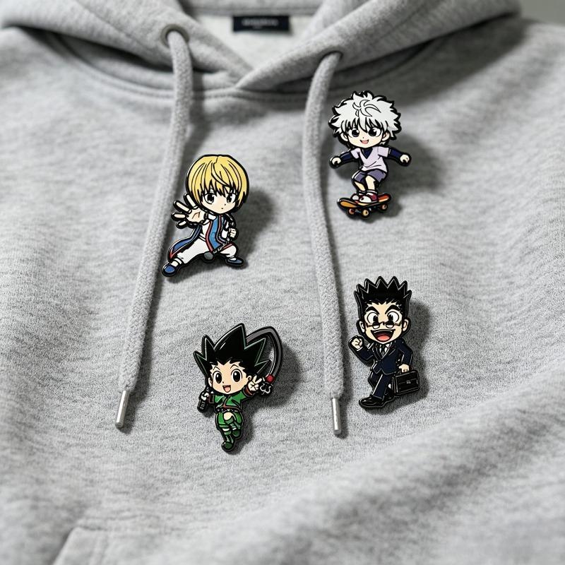 Hot New cute animation anime film and television peripheral cartoon full-time hunter cute character brooch zinc alloy badge gift