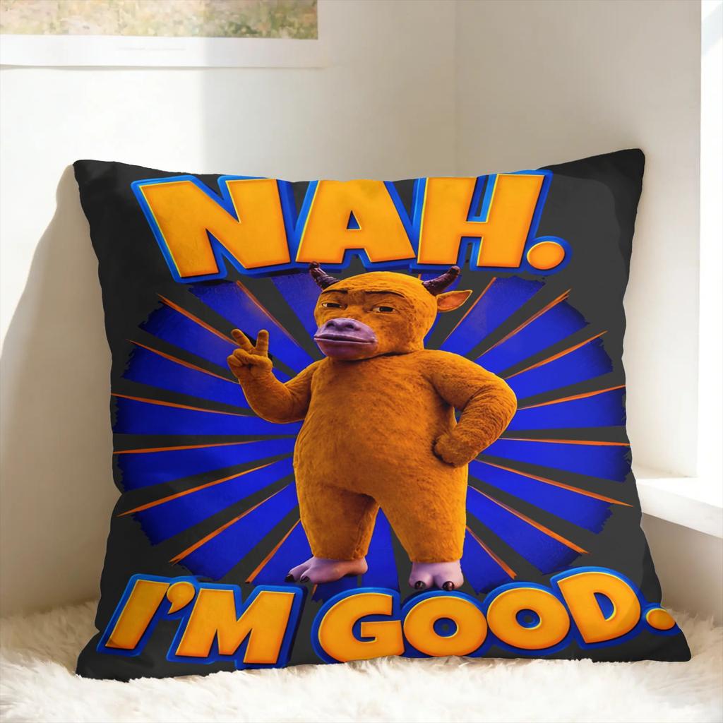 NIU Lai Chinese Cow Internet Viral Meme Pillow Case Fashion Pillow Cover Design Pillowcases For Couch Sofa Bedroom