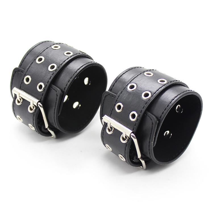 Adjustable PU Handcuffs & Ankle Cuffs - Adult SM Bondage Foreplay Toys