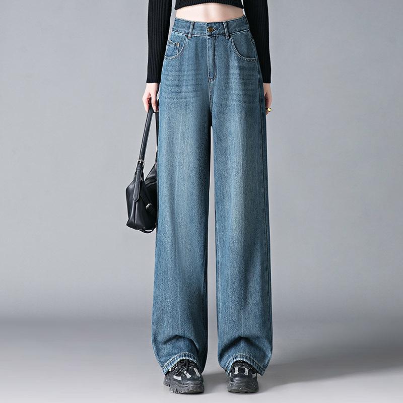 Women's High Waist Straight Leg Jeans - Spring Slim Fit, Retro Loose Drapey with Narrow and Wide Leg Options.