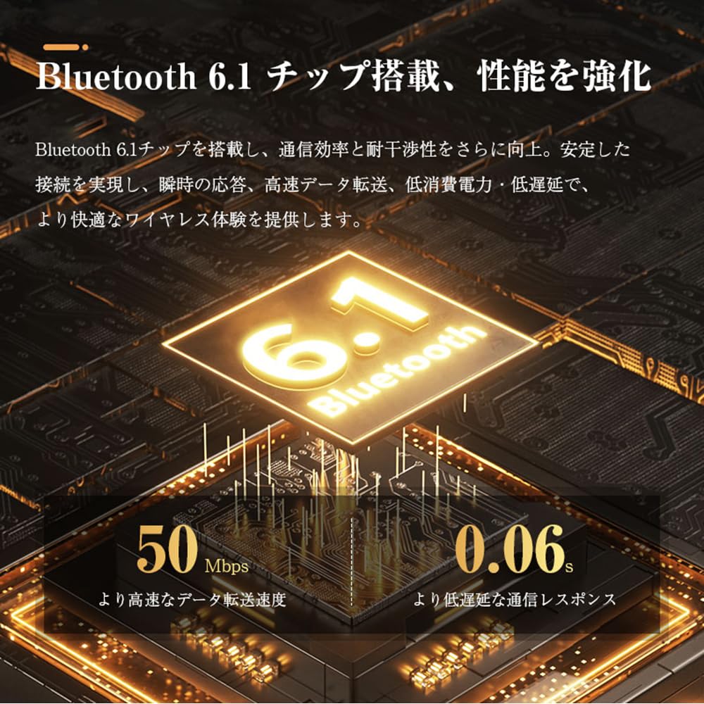 Bluetooth 6.1 Wireless Earbuds with Open-Ear Technology, Air Conduction, Noise Cancellation, Noise Leakage Prevention, Built-in Microphone, One-Touch