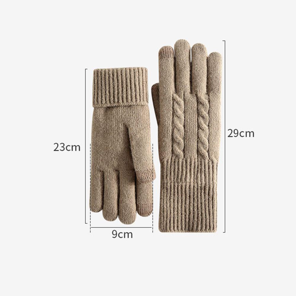 Lamb Velvet Thermal Gloves Cable Knit Touchscreen Gloves New Winter Gloves Winter Commuting