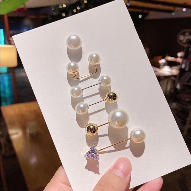 Pin Brooch Set Big Beads Stylish Stylish Clothing Brooches Pearl Lapel Pin Sweater Dress Pin Brooch Pins Badge Women Buckle AccessoriesFashion Jewelry