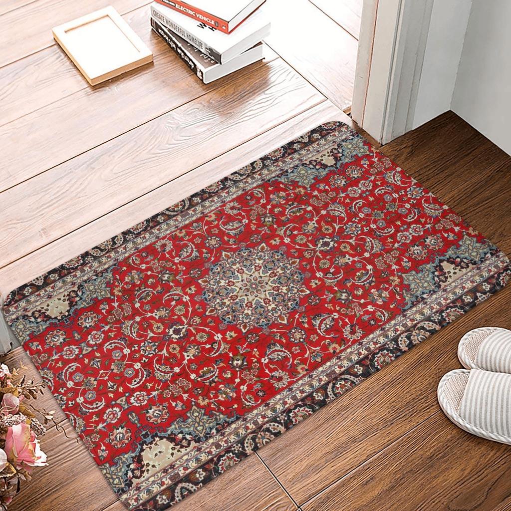Antique Persian Rug Doormat Anti-Slip Kitchen Bathroom Mat Bedroom Balcony Door Floor Entrance Carpet Rug