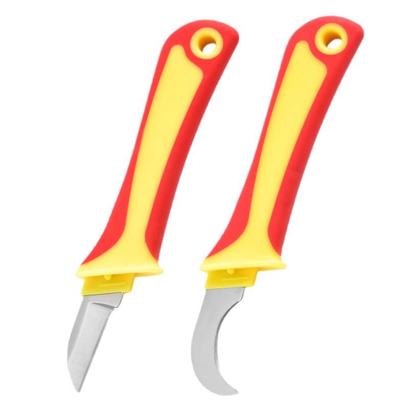 Multi-functional Plastic-handled Electrician's Knife, Cable Stripping Knife, Cable Cutting Tool for Wire Cutting.