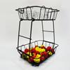 2 Layer Iron Fruit And Vegetable Holder For Countertop Organizing With Rusts Resistant Coating Tiered Fruit Basket