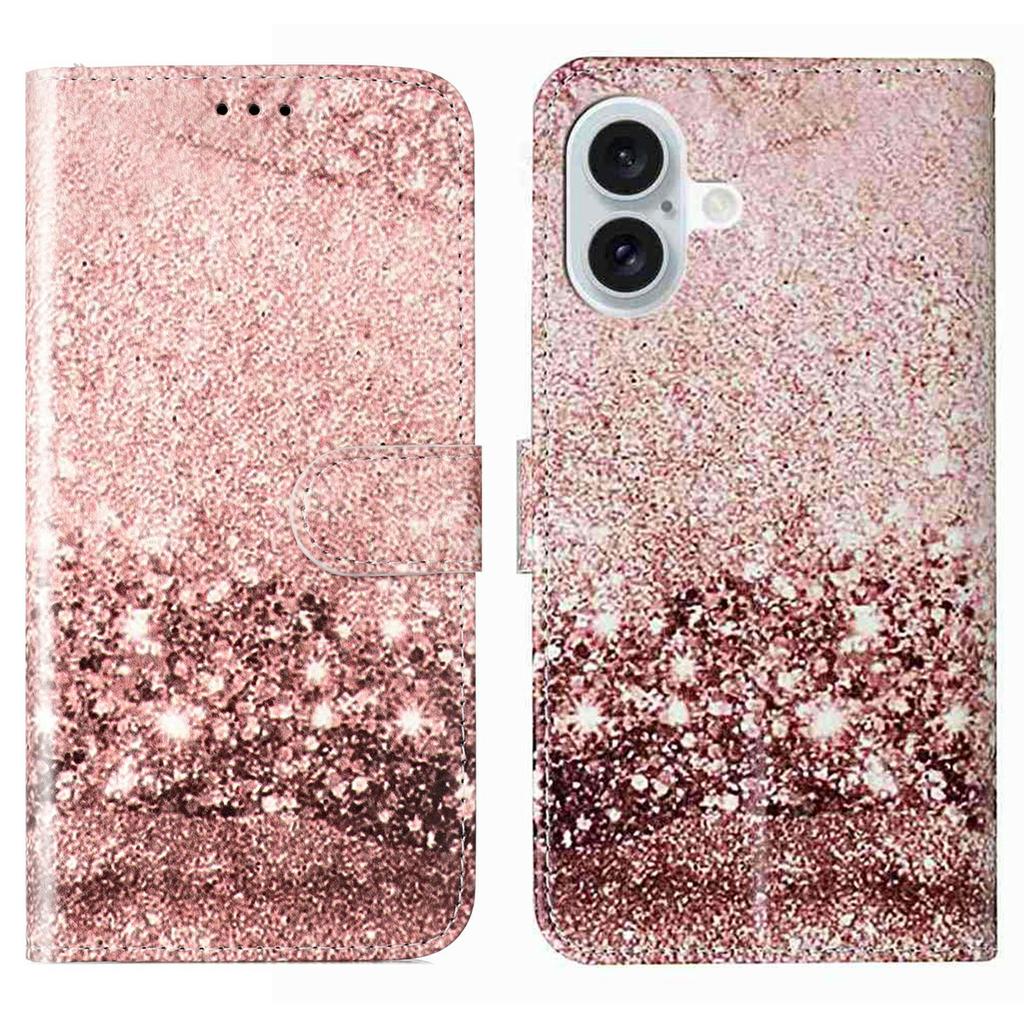 For iPhone 17 Stand Case Marble Painted Folio Flip Leather Wallet Phone Cover